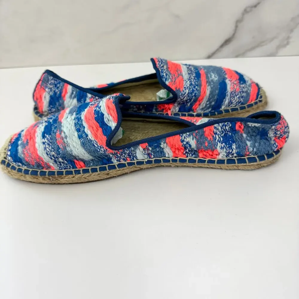 Soludos Womens Mahlia Kent Espadrille Flat Shoes Size 10 Tweed Slip On Blue